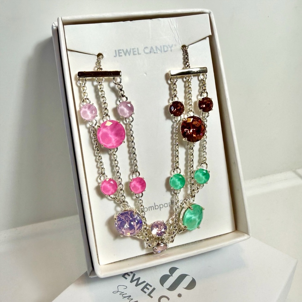 Bomb Party Rare 3 Strand Jewel Candy Retro “The Camellia” Bracelet